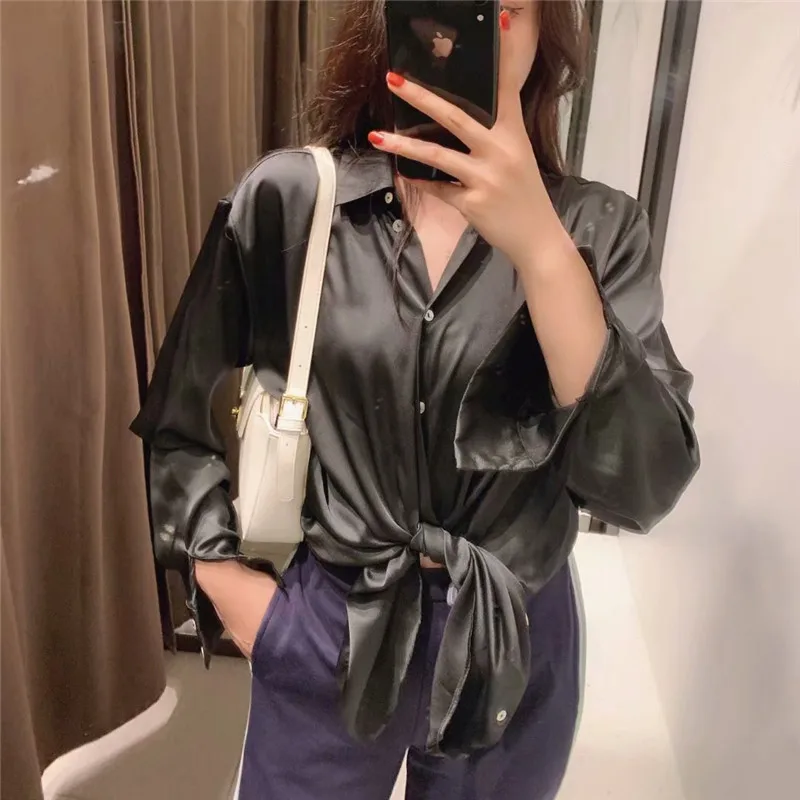 2022 рубашка женская с длинным рукавом принтом красная блузка шикарная на