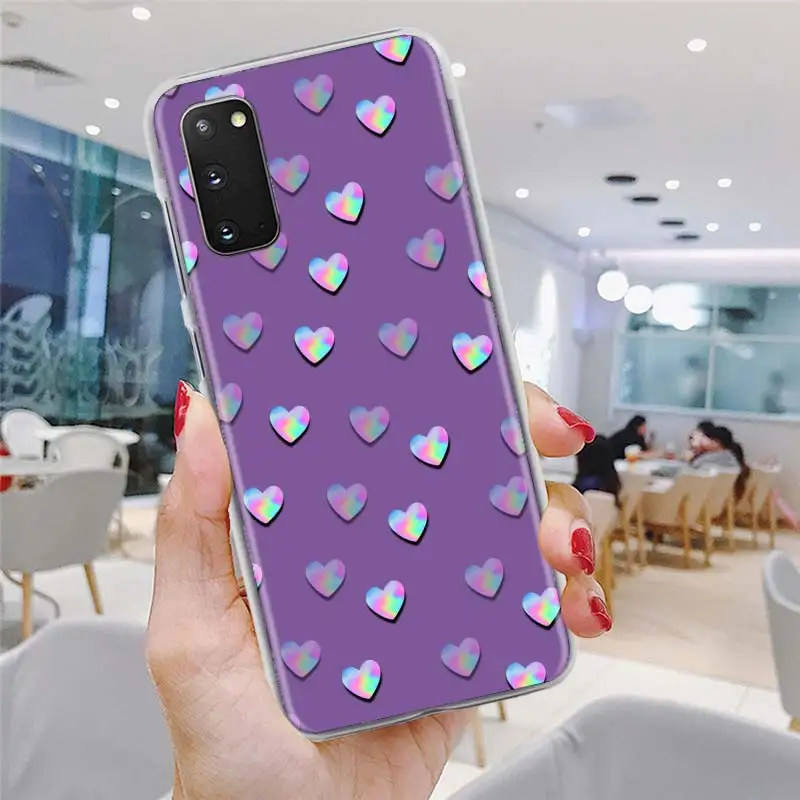 

Pink Heart Phone Case For Samsung Galaxy S21 Ultra S20 FE 5G 8 9 10 Plus S20 Plus S20 Ultra Hard PC Back Cover Coque Capa