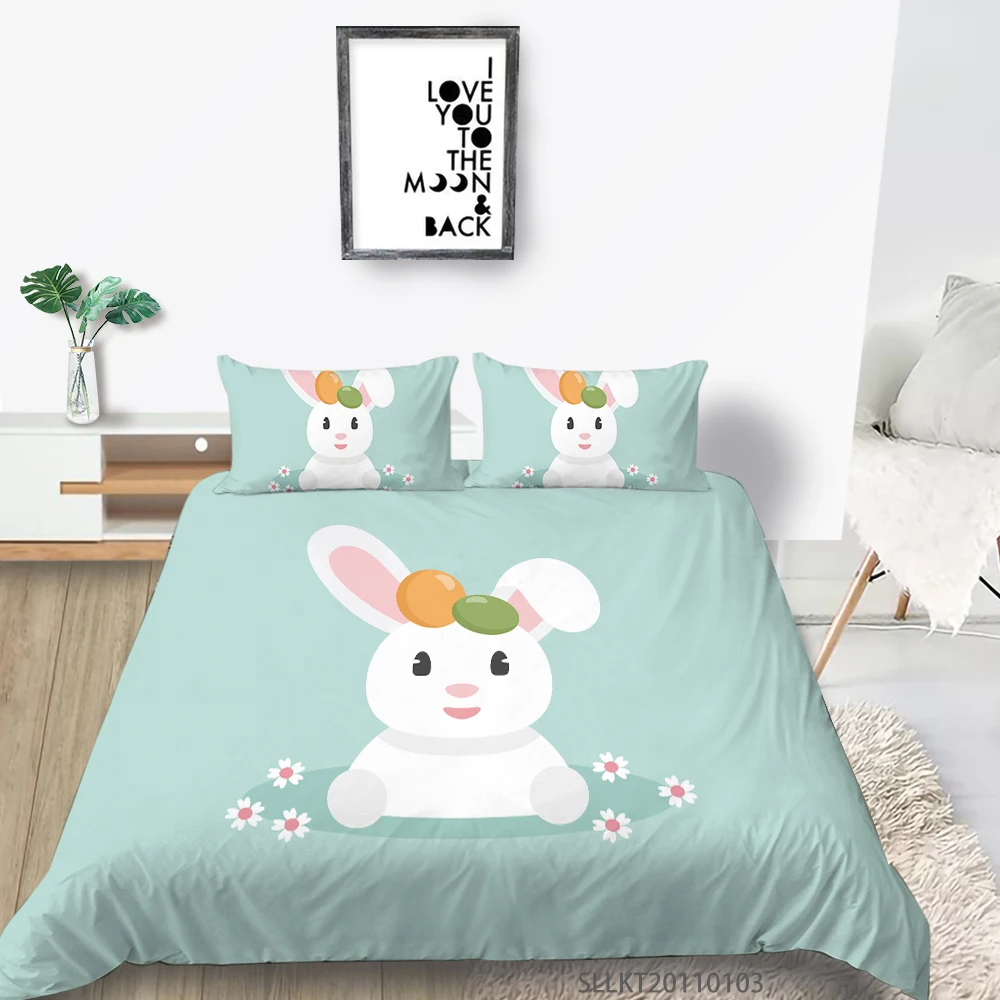 

Sunshine Cartoon Animal Design Bedding Set Queen Size Duvet Cover Modern Home Bed Set With Pillowcase Bedclothes Bedroom Decor