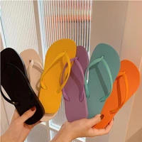the new candy color beach flip flops female summer slippers sandals soft pvc slip on shoes woman high quality fashion slides