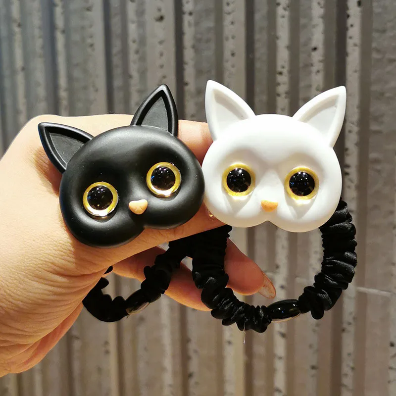 

New Ins Style Cartoon Cat Hair Tie Korean Cute Super Fairy Sweet Head Rope Rubber Band Elastic Hair Bands Girls Hair Accessories