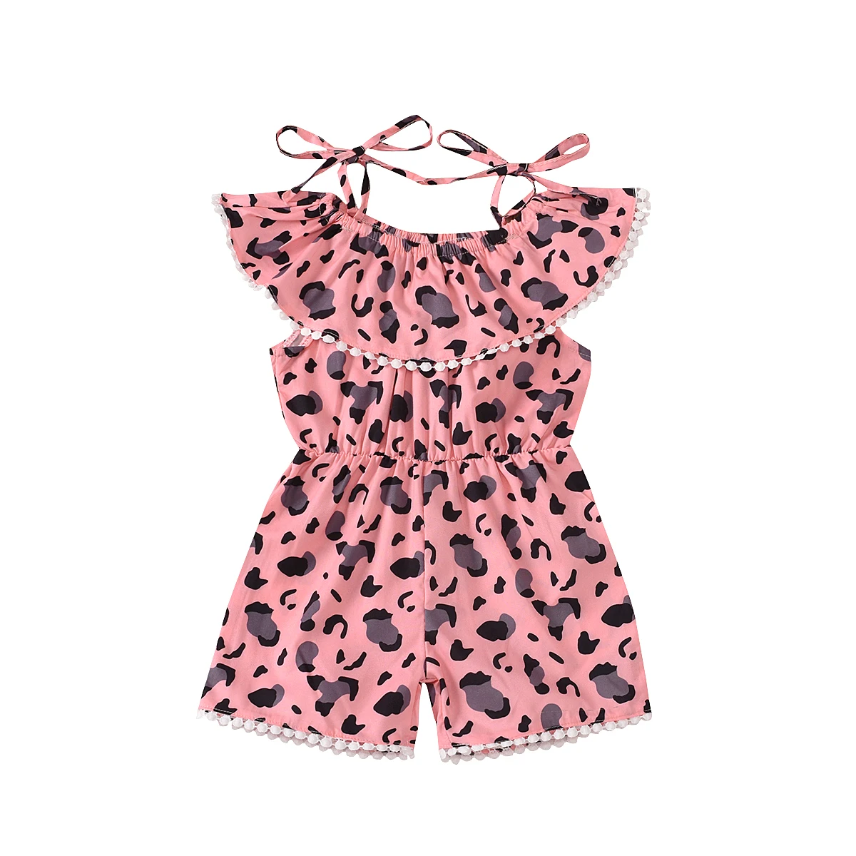 Детский комбинезон без рукавов с оборками и открытыми плечами|Ромперы| |