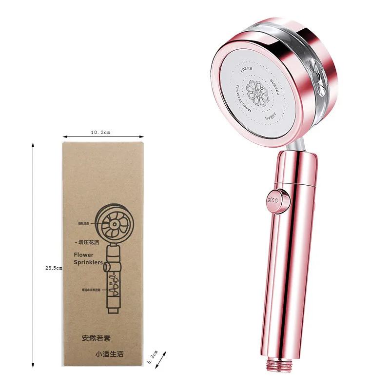 Душевой смеситель для ванной комнаты турбо-Душевая насадка 8K зеркальный