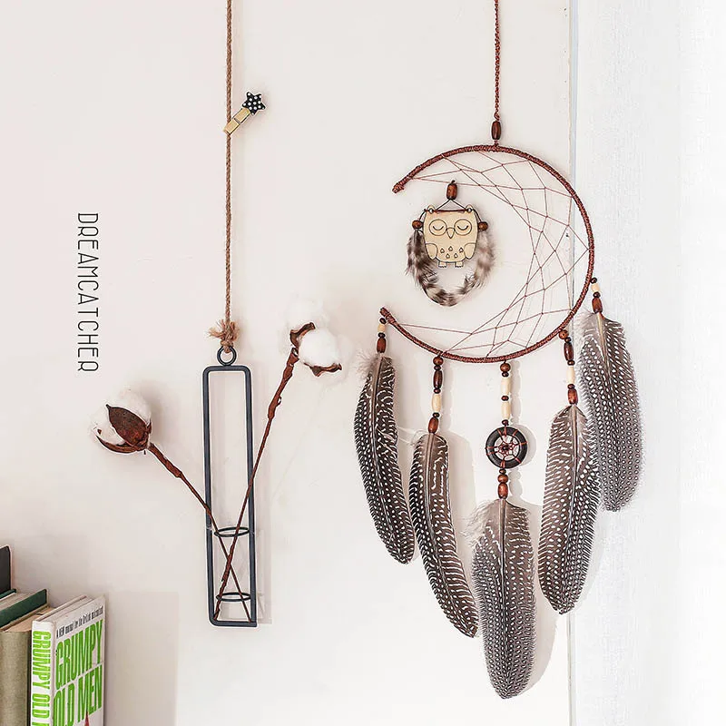 

New nordic-style owl dreamcatcher interior decoration decoration bedroom pendant dreamcatcher gift valentine sister gift