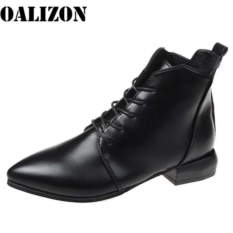 

Low Heels Women Boots 2021 Autumn Winter New Snow Warm Ankle Fashion Pointed Toe Boots Short Plush Designer Walking Boots Lady