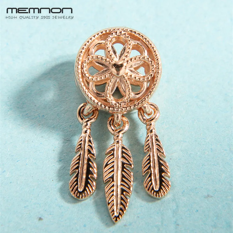 Rose Spiritual Dream catcher Dangle Charms 925 sterling Silver fit Bracelet Necklace pendant charm DIY for women Memnon Jewelry | Украшения