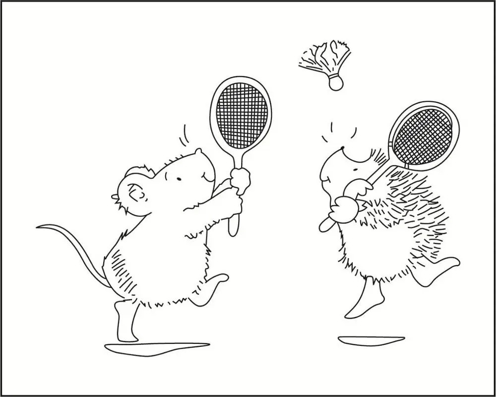 

10x8 mouse badminton Transparent Clear Silicone Stamp Seal for DIY scrapbooking photo album Decorative clear stamp