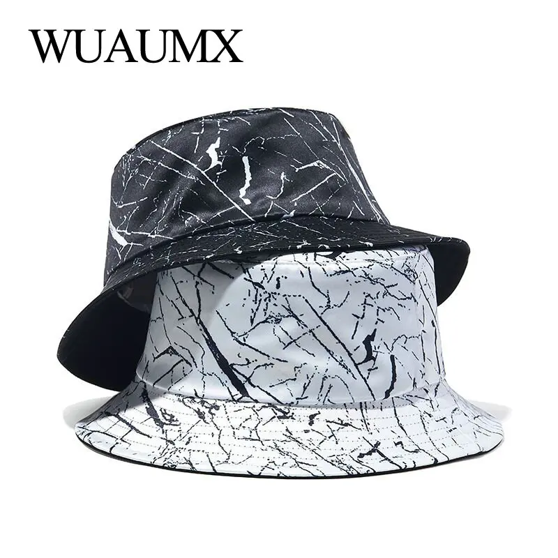 Wuaumx cappello da pescatore estivo donna nero bianco cappelli da pescatore da uomo cappelli da sole reversibili imballabili escursionismo cappello da spiaggia adolescenti cappello Panama