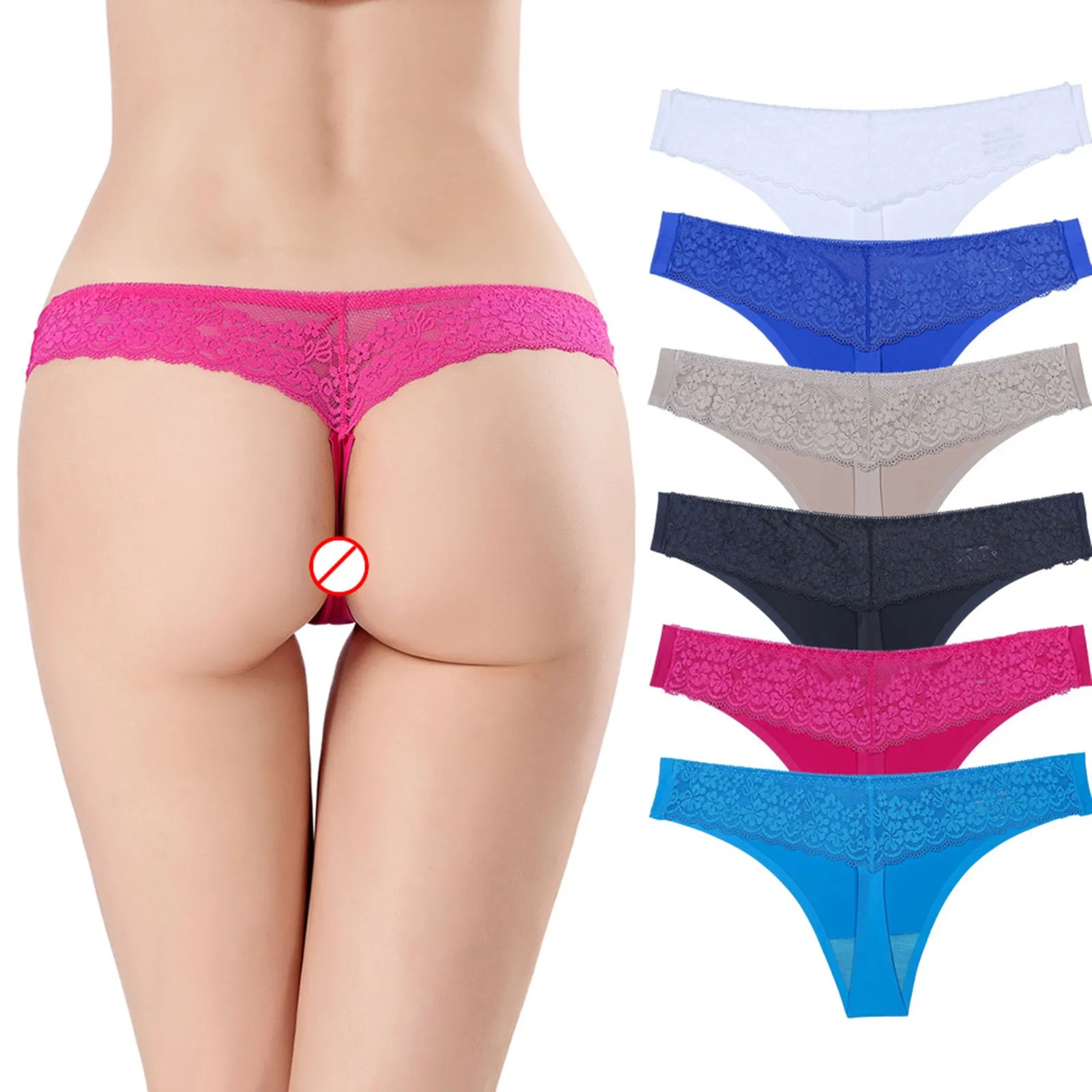 

5PCS Ladies One-piece Panties Feminine Seamless Breathable Pure Color Thong Seamless Sexy Lace Panties Lace Sexy G-String