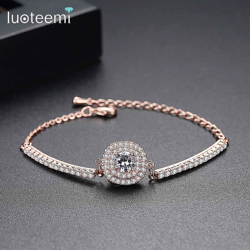 Ожерелье женское из розового золота в 1 карат с фианитами | Украшения и аксессуары