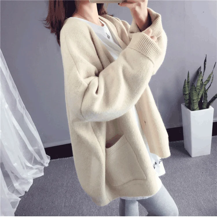 Новинка 2020 весенне-осенняя Женская Модная вязаная Свободная кофта G1595 для