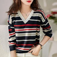striped sweaters women 2021 autumn winter korean pullover casual loose long sleeve knit ladies sweater womens jumper pull femme