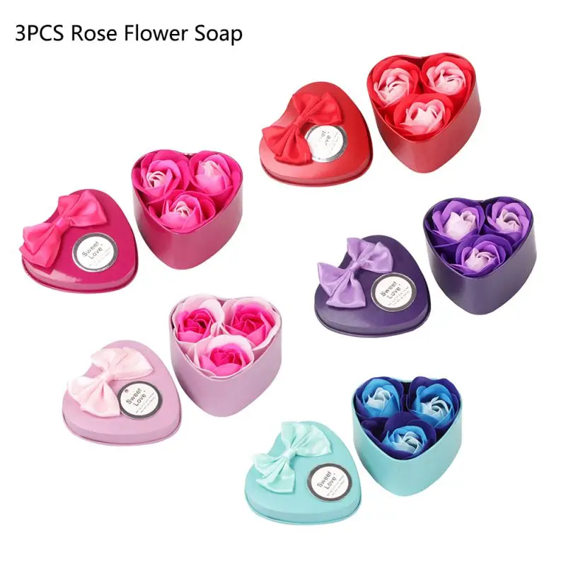 3 шт. искусственные Ароматические розы лепестки букет в форме сердца Подарочная