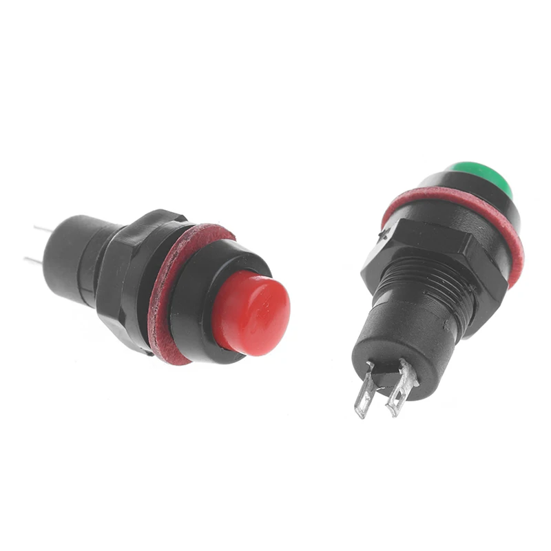 5 шт./компл. мини DS 213 Мгновенный SPST кнопочный переключатель красный/зеленый AC 125V