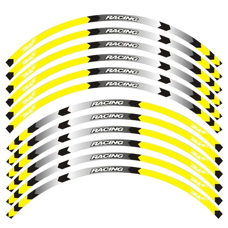 12 шт./компл. подходит колеса мотоцикла Стикеры полосой Светоотражающие Обода для
