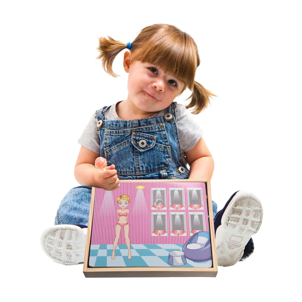 Детские игрушки Diy Двойные магнитные головоломки деревянные Sketchpad обучающая