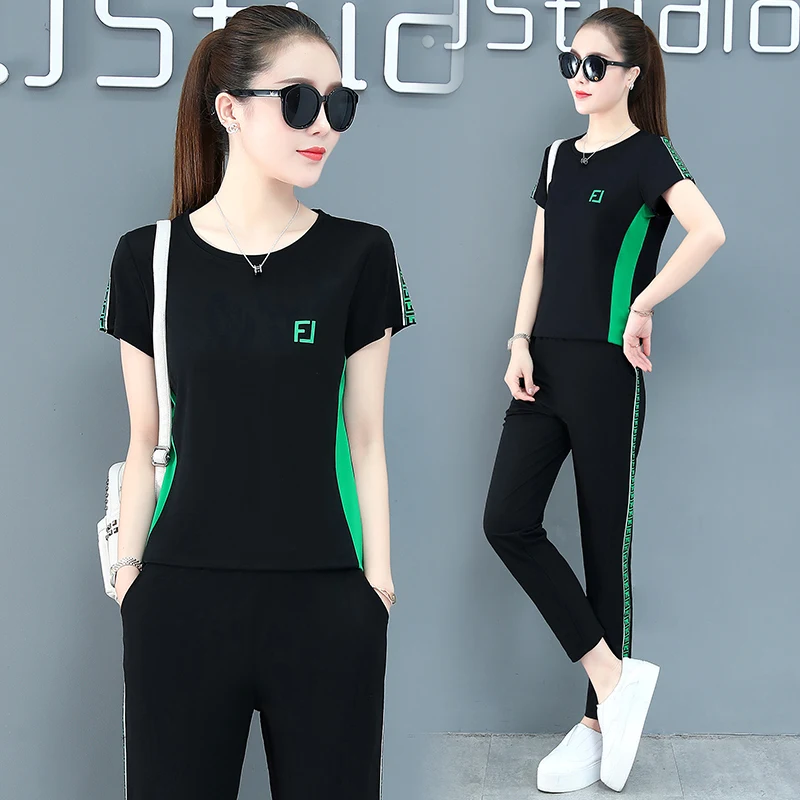 Спортивный женский комплект из 2 предметов Новинка лета 2020 свободные модные