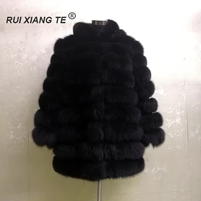 length 70cm RuiXiangTe новинка женский натуральный мех шуба из песца с капюшоном польто для зими шуба заказ прямая постовка с фабрики - Цвет: length 70cm