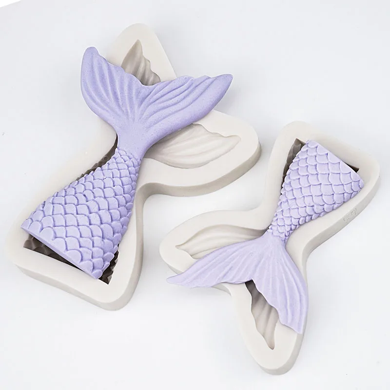 Fishtail Mermaid Tail DIY Fondant Cake Decoration Mold Silicone Handmade Soap Mould Chocolate Moulds baking tools |