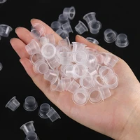 100pcs plastic embroidery eyebrow ink cup microblading tattoo ink cap pigment transparent holder container m size tattoo holder