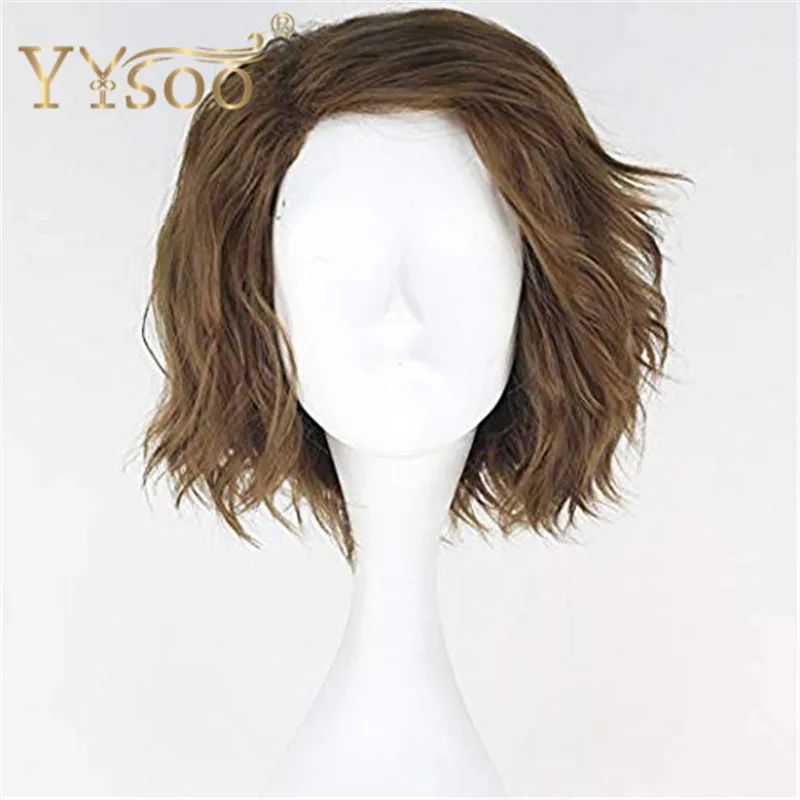 YYsoo Джокер косплей парик синтетический короткий пушистый кудрявый парик мужской лен зеленый цвет Мода партии косплей костюм парик Хэллоуин - Цвет: Flax Green