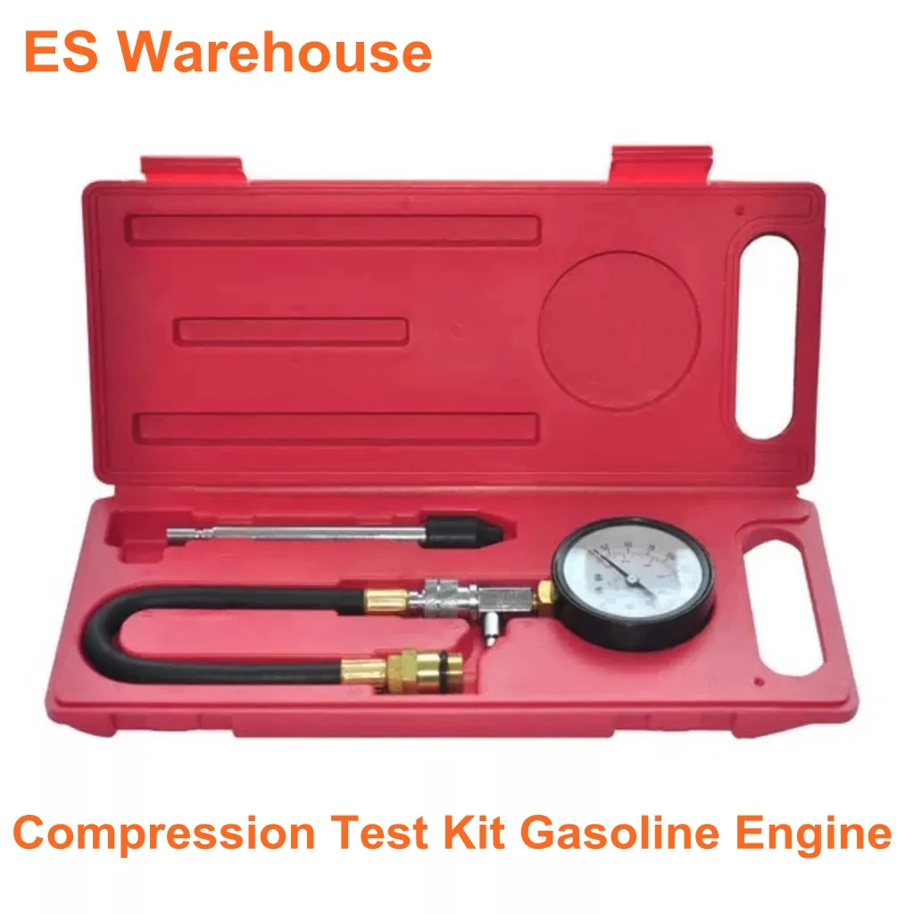 ES warehouse Car Compression Test Kit Auto Petrol Gasoline Engine Cylinder Automobile Pressure Gauge Tester Repair Tools |