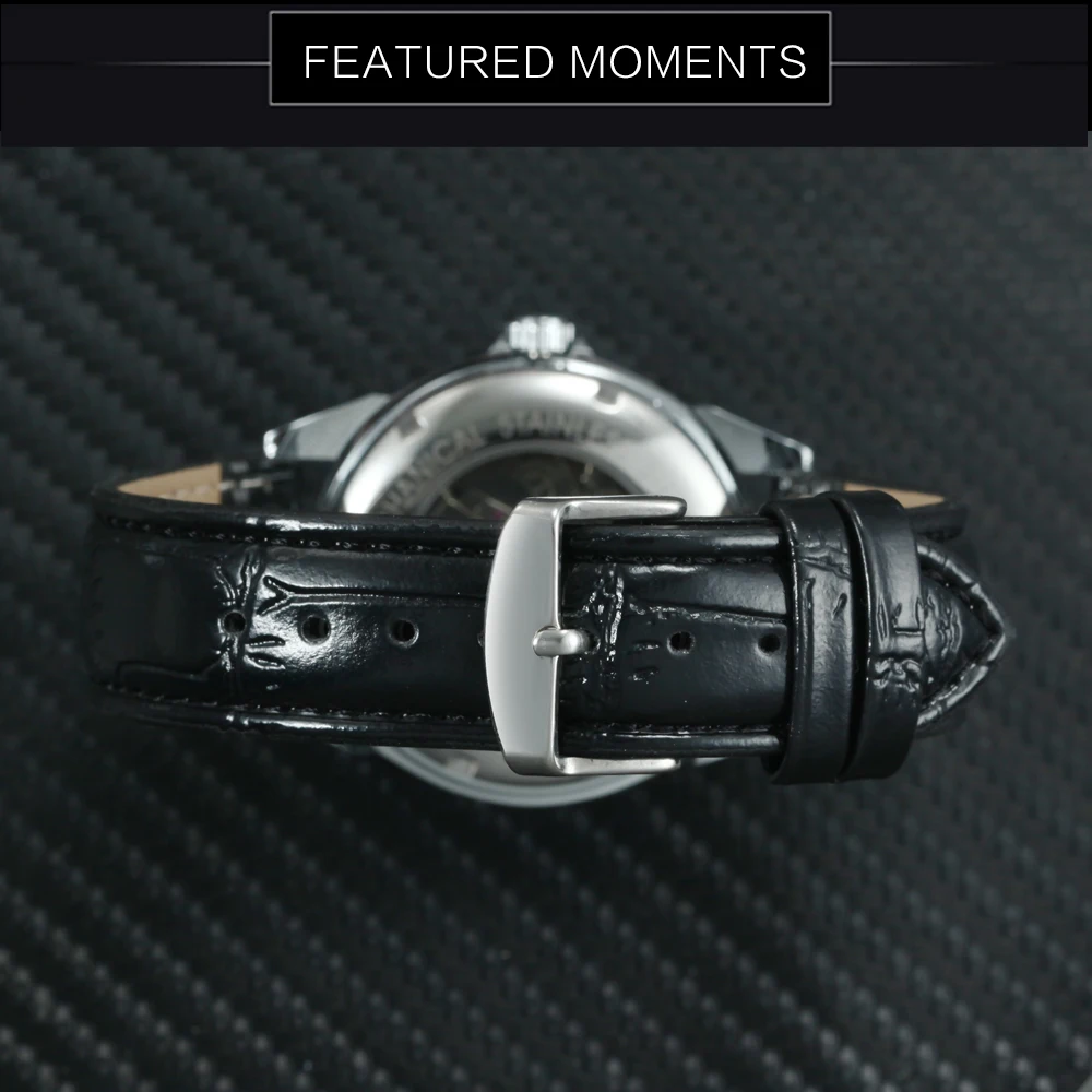 

Mens Watches Top Brand Luxury Skeleton Mechanical Watch Men Fashion Casual Business Wristwatch Leather Clock