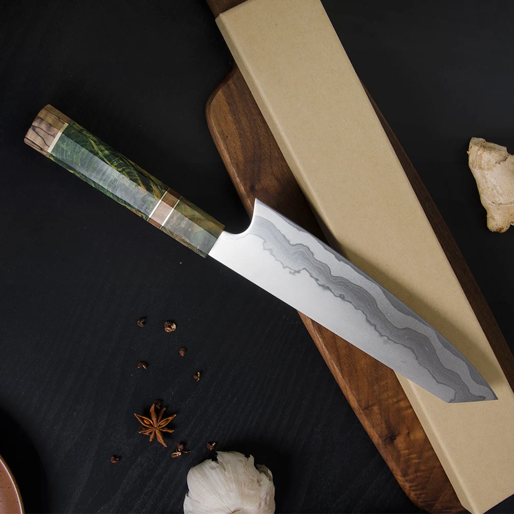 Набор ножей из дамасской стали Chef's Nakiri 67 слоев японского Дамасского шеф-повара