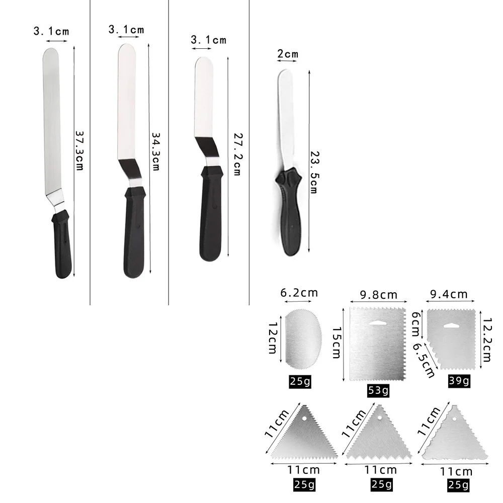 

10pcs Non-slip Design Stainless Steel Cake Decorating Spatula for Cake Decorating Pastries And Cupcake Easy to Clean