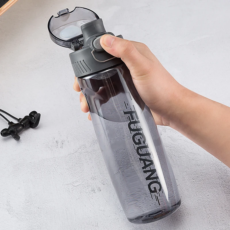 Прозрачная пластиковая спортивная чашка для воды портативная Минималистичная