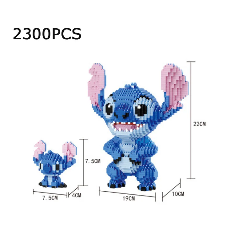 

Disney cartoon Lilo & Stitch figures 2in1 micro diamond blocks Alien monsters building brick educational toy nanobrick for kids