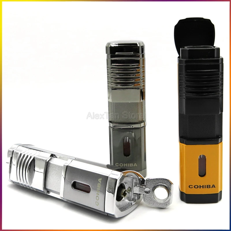 Зажигалка для сигар COHIBA многоразовая металлическая ветрозащитная зажигалка 4