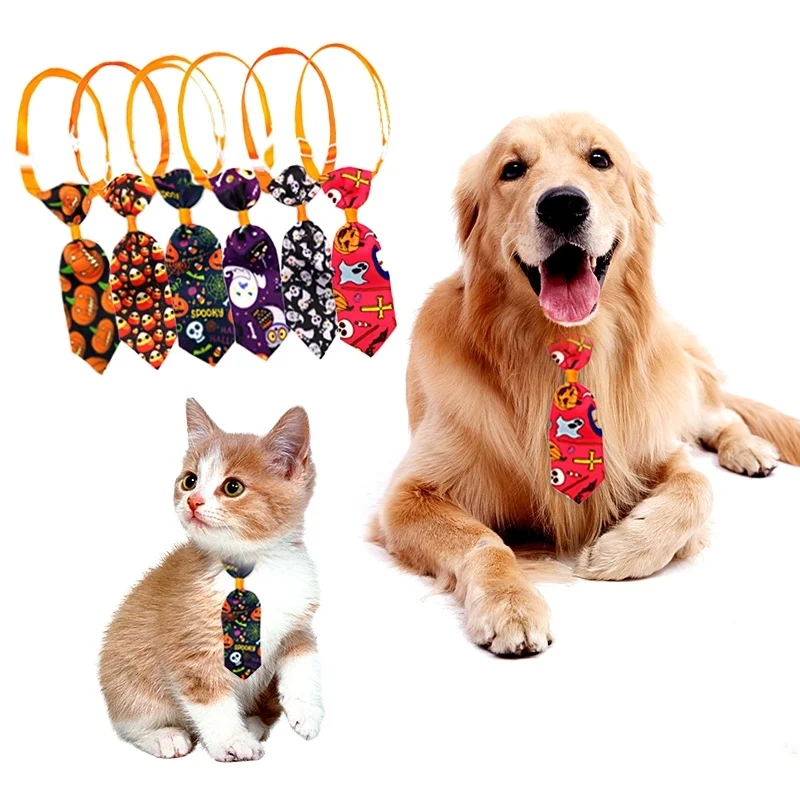 6 шт./упак. Домашние животные кошки собаки Галстуки для Хэллоуина домашних