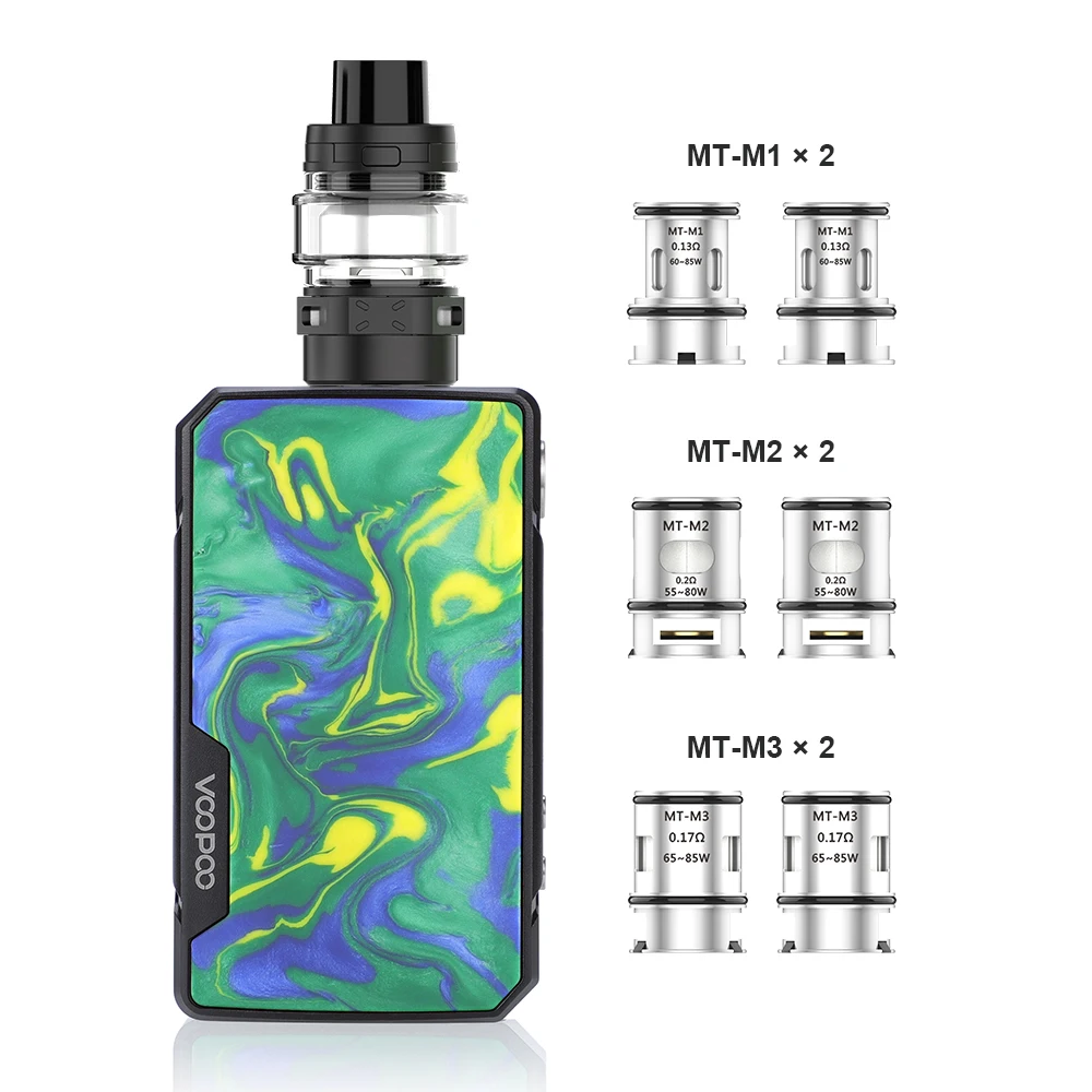 VOOPOO DRAG 2 177 Вт TC MOD BOX W/MAAT Tank MT-M1 M2 M3 катушки головки GENE. Fit чип fit Dual 18650 батарея