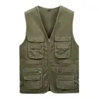 Осенне-весенний мужской жилет, красного, черного цвета, армейский зеленый, без рукавов 4xl, повседневный летний мужской жилет кардиган с карманами для журналистов
