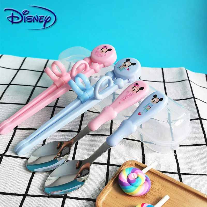 Диснеевский Микки ложка с рисунком Минни детские палочки для еды набор нижнее