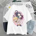 Женская летняя блузка с рисунком из японского аниме рассекающий демонов, в стиле Харадзюку, уличная одежда в стиле ольччан, 2020