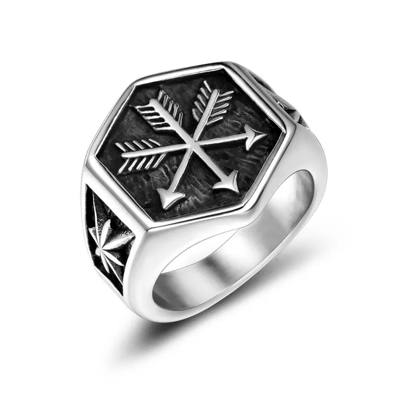 Серебряные кольца Polaris со звездами для мужчин дизайн Амура стрелой Винтажные