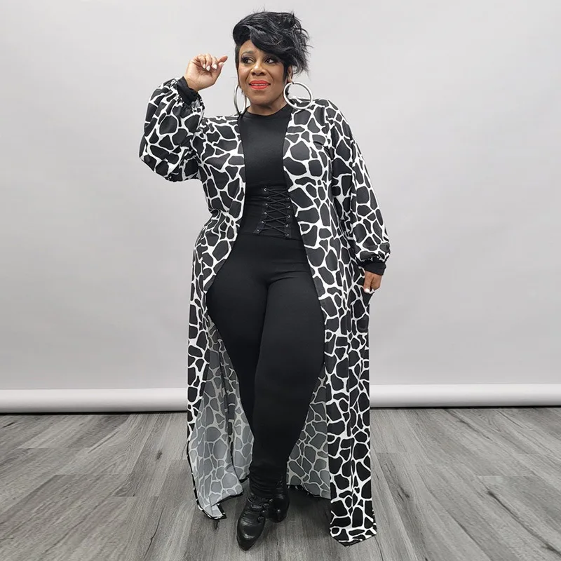 

Женский Кардиган с длинным рукавом и V-образным вырезом, размеры до 3XL