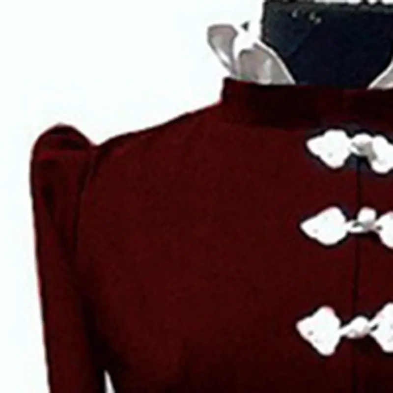 Готическое осеннее черное платье женское зимнее со стоячим воротником и