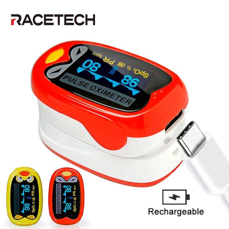 

Pediatric Rechargeable Pulse Oximeter Oxymeter Saturation Meter Children Finger Clip Oximetry Blood Oxygen Heart Rate Monitor