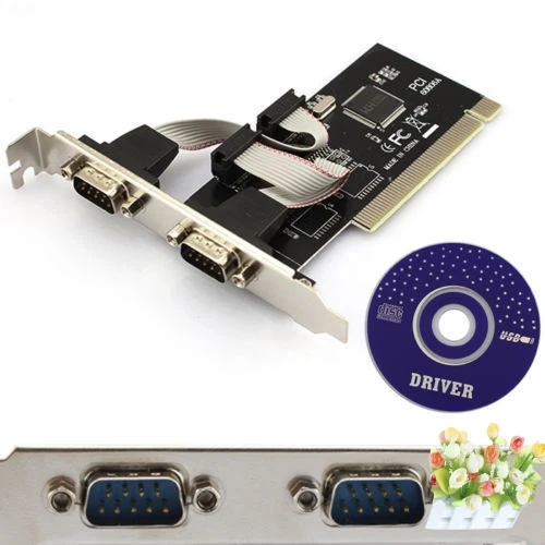 

Новый PCI 2 Порты и разъёмы s COM 9 Pin последовательный серии RS232 карта адаптер Win 7/VISTA/XP для оптоволоконного кабеля с компакт-диск с драйверами-DB9 с...