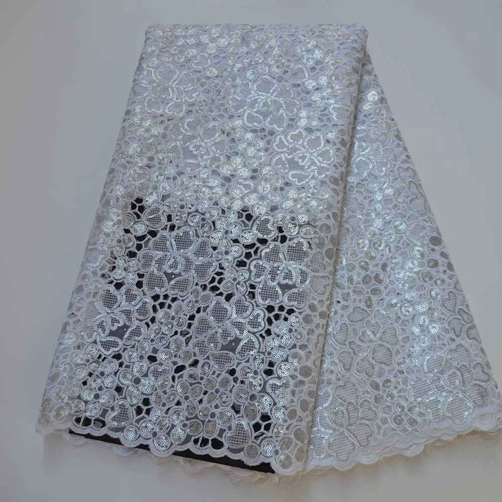 Новейшие Белые африканские кружевные ткани 2020 Высококачественная нигерийская