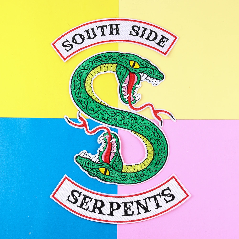 Ханука &quotSouth Side Serpents&quot Змея заплаты вышивки для одежды DIY полосатая одежда
