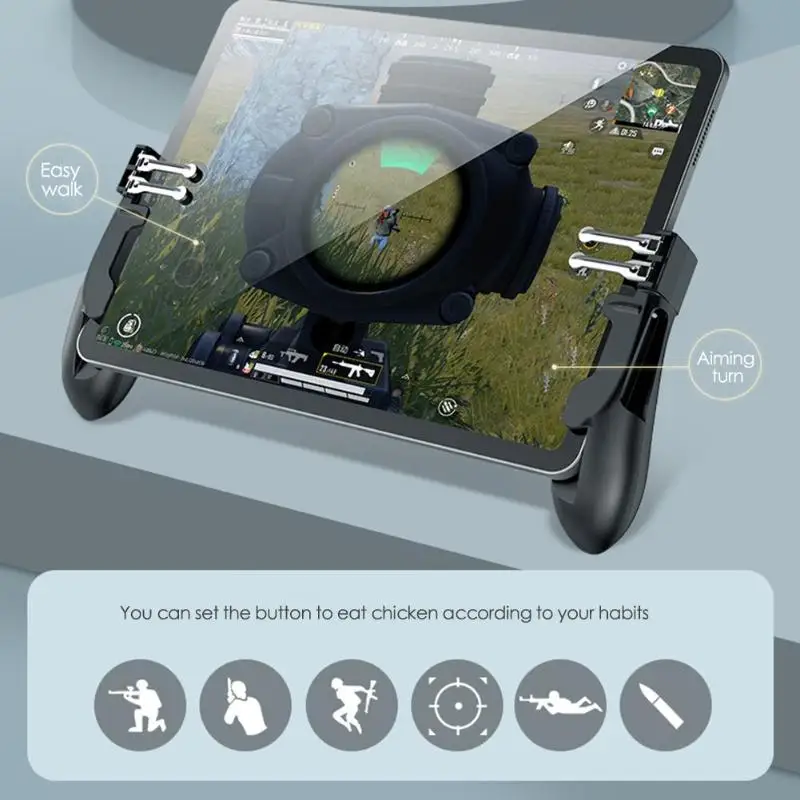 1 пара пубг контроллер для iPad 6 Fingers Aim Keys Free Fire L1R1 триггер для Pubg рукоятка геймпад для Android/iOS умный планшет триггер для pubg триггеры