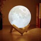 Светодиодный настольный светильник с 3D принтом, лампа с Луной для спальни, гостиной, прикроватная лампа с Луной, 2, 16 цветов, рождественский подарок, Lampe De Chevet De Chambre
