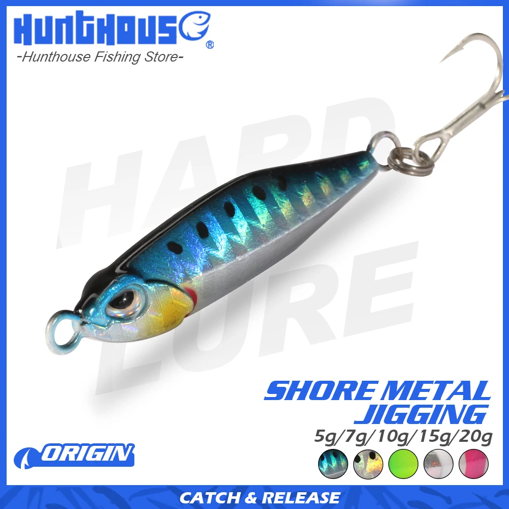 

hunthouse metal micro jig fishing lures casting jigging pesca leurres rock fishing 5g 7g 10g 15g 20g for sea bass