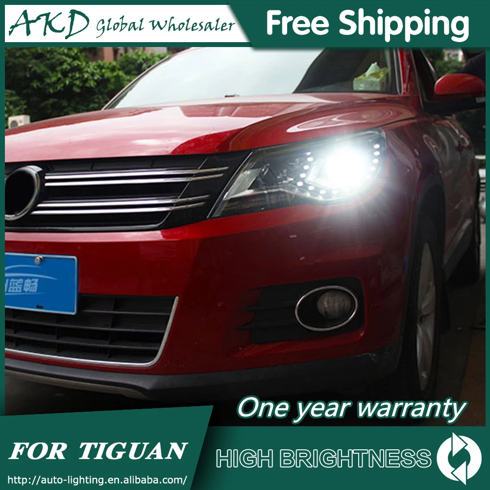 AKD автомобильный Стайлинг для VW Tiguan фары 2009 2012 СВЕТОДИОДНЫЙ DRL биксеноновый