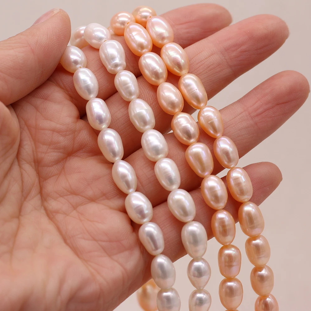 

Natural Freshwater Pearl Beaded Rice Shape Pearl Beads for Jewelry Making DIY Necklace Bracelet Accessries 7-8mm