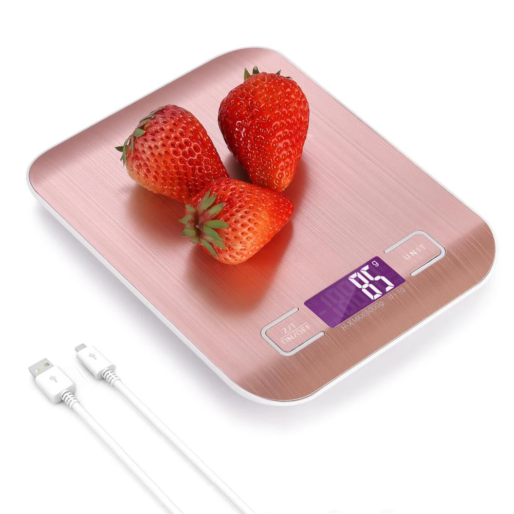 Электронные кухонные весы цифровые пищевые из нержавеющей стали usb ЖК дисплей